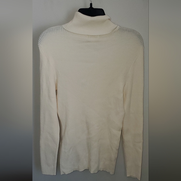 STYLE & CO PETITE CREAM RIBBED TURTLENECK SWEATER PXL - Picture 2 of 8